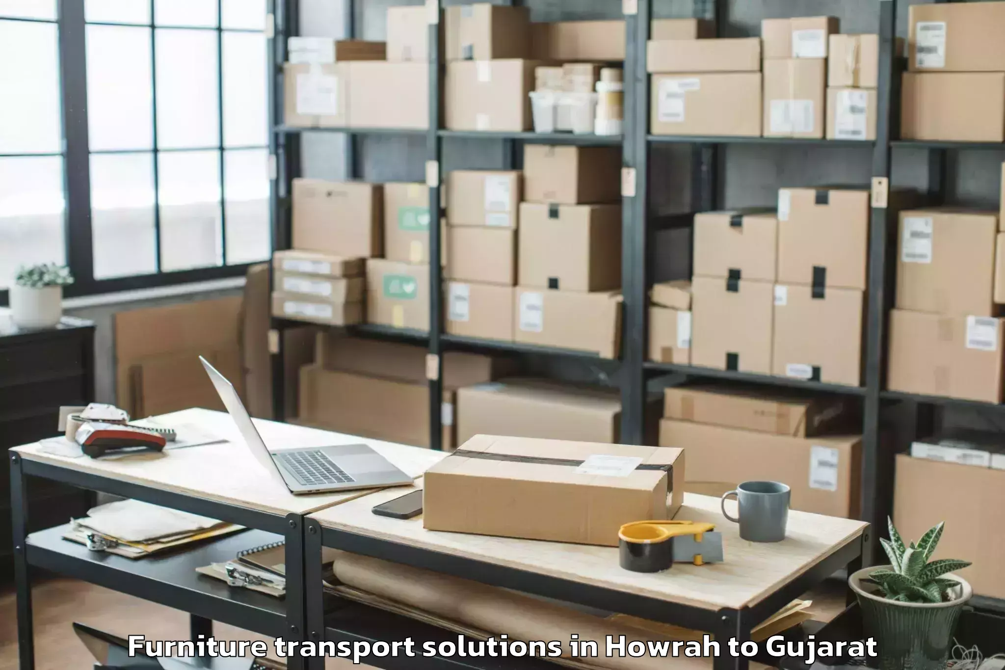 Book Howrah to Gadhada Furniture Transport Solutions